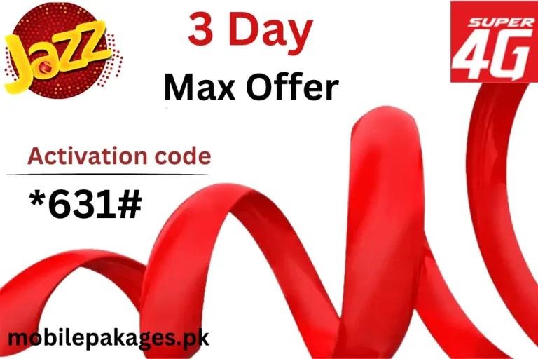 Jazz 3 Day Max Offer, super 4G package