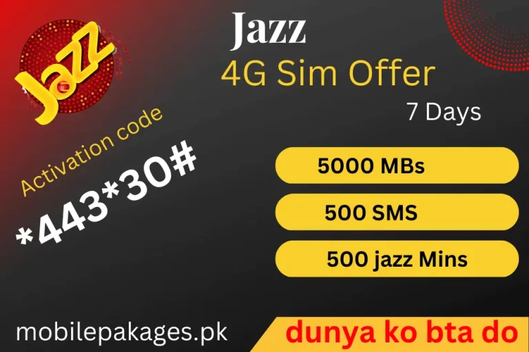 Jazz 4G Sim offer