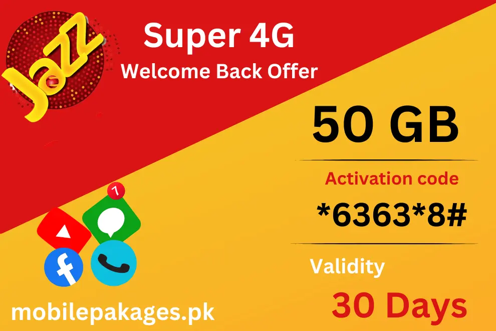 Jazz Super 4G Welcome Back Offer-Monthly offer