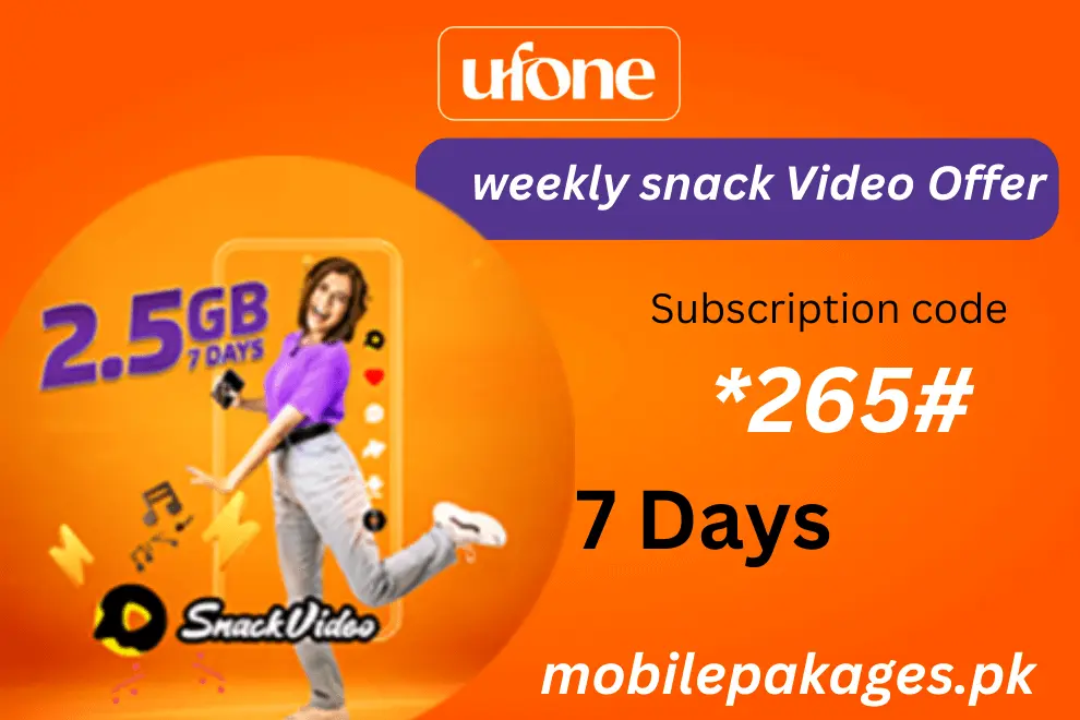 Ufone weekly snack Video Offer Code and Price