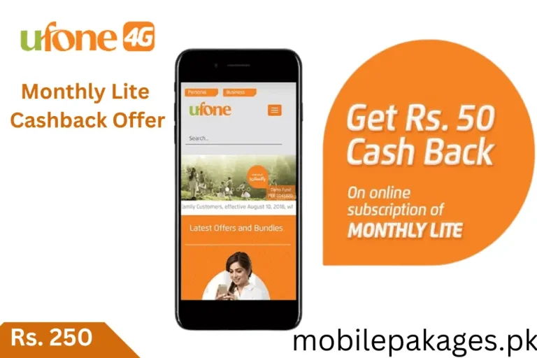 Ufone Monthly Lite Cashback Offer